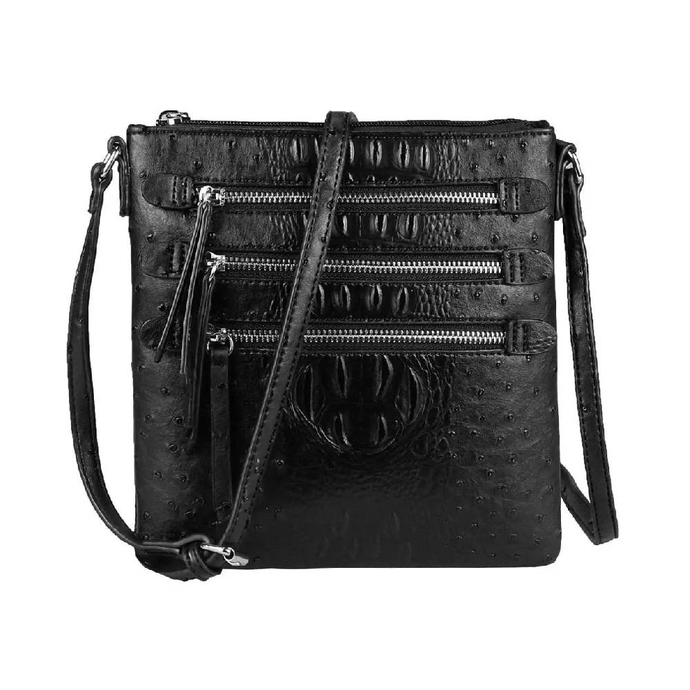 OBC Damen Tasche Kroko-Strauss Optik Schultertasche Umhängetasche Crossbody Bag Online