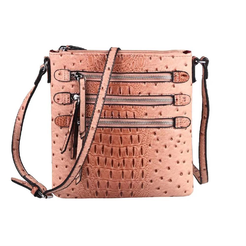 OBC Damen Tasche Kroko-Strauss Optik Schultertasche Umhängetasche Crossbody Bag Online