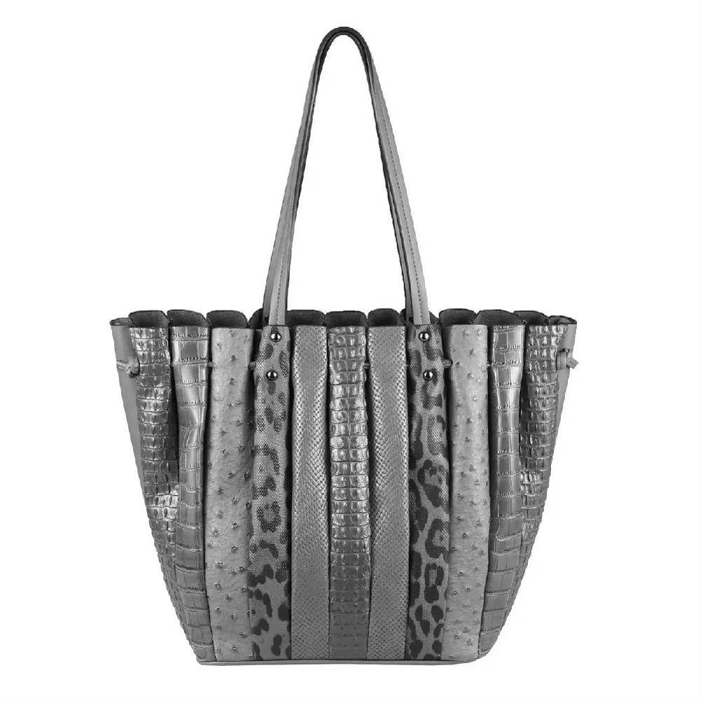 OBC XXL DAMEN TASCHE Shopper Handtasche Arbeit Bag Umhängetasche Schultertasche Leder Optik Kroko Strauß Leoparden Print Verkauf