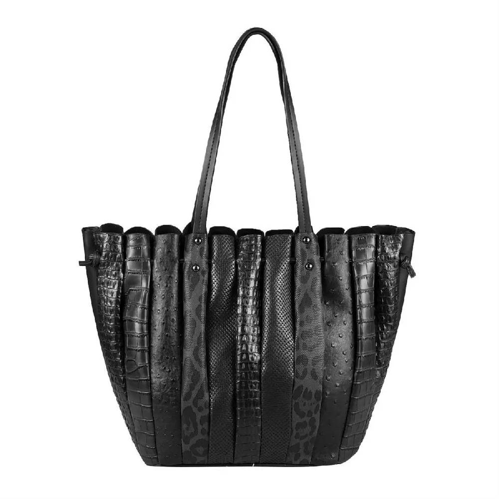 OBC XXL DAMEN TASCHE Shopper Handtasche Arbeit Bag Umhängetasche Schultertasche Leder Optik Kroko Strauß Leoparden Print Verkauf