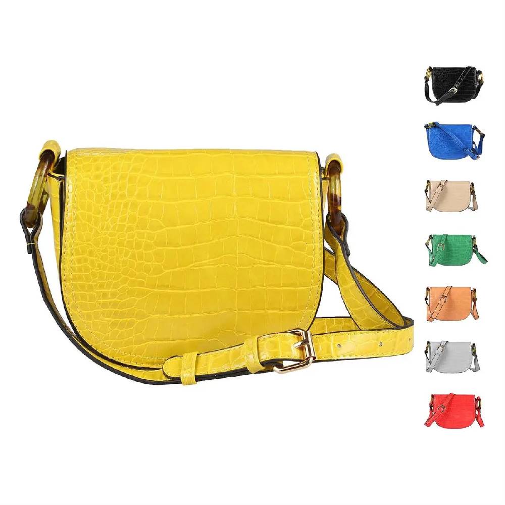 DAMEN TASCHE Kroko Crossbody Umhängetasche Schultertasche Bodybag Shopper Leder Optik CrossOver