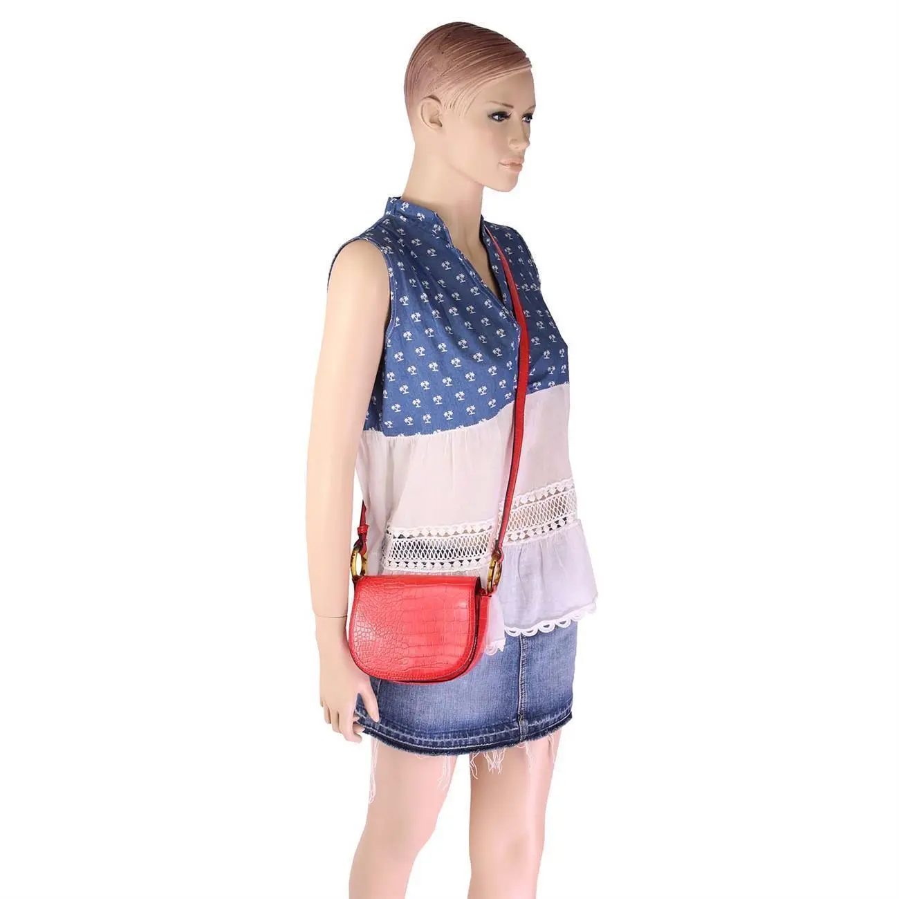 DAMEN TASCHE Kroko Crossbody Umhängetasche Schultertasche Bodybag Shopper Leder Optik CrossOver Hotsell