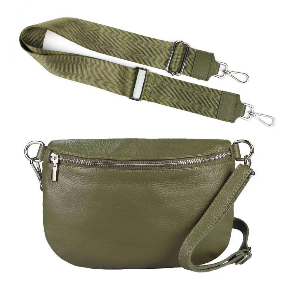 Made in Italy OBC DAMEN SET Gürteltasche + Schultergurt LEDER Crossbody Hüfttasche Bauchtasche Umhängetasche Brusttasche CrossOver Bodybag Schultertasche Handytasche Geldtasche Tasche Kosmetiktasche Schlussverkauf