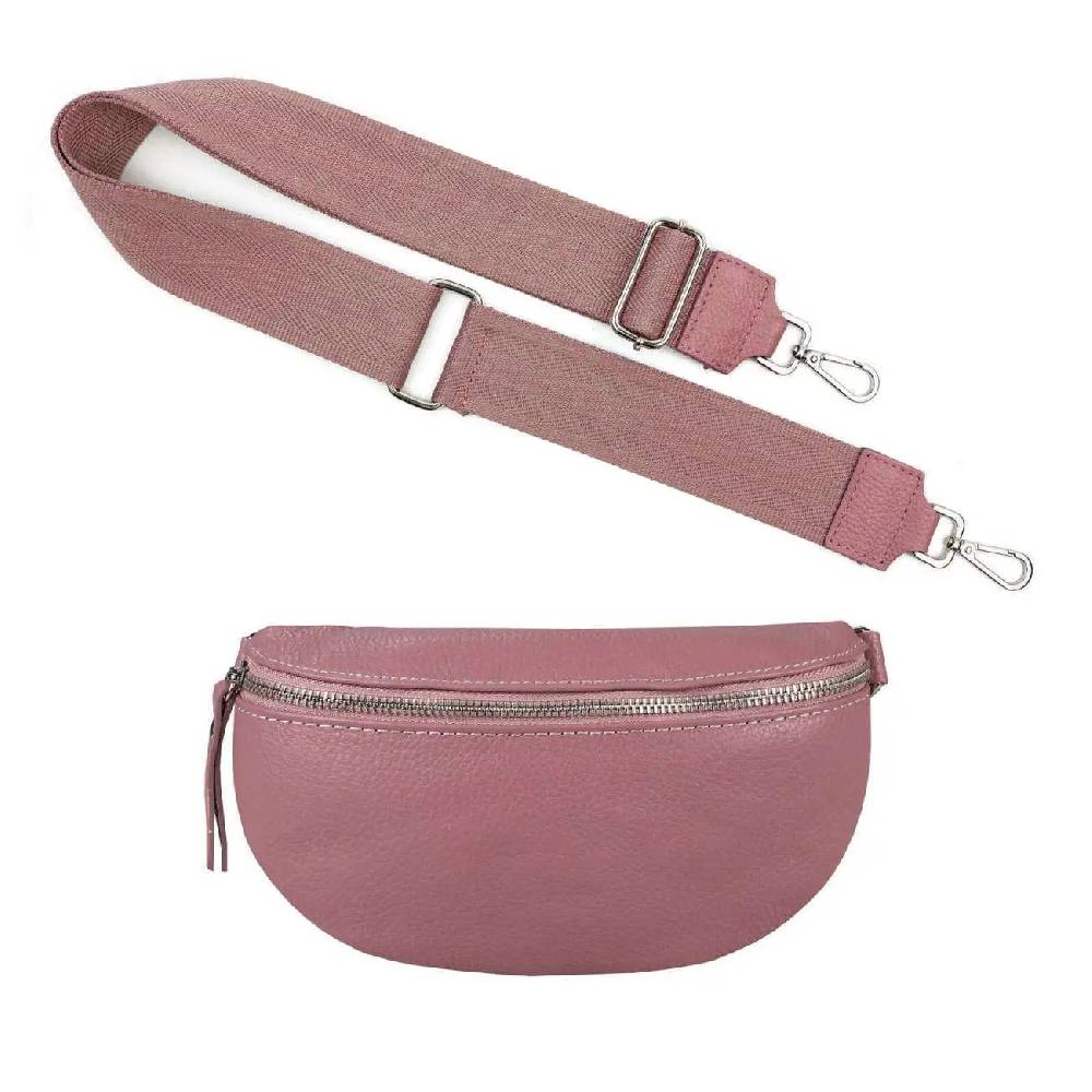 Made in Italy OBC DAMEN SET Gürteltasche + Schultergurt LEDER Crossbody Hüfttasche Bauchtasche Umhängetasche Brusttasche CrossOver Bodybag Schultertasche Handytasche Geldtasche Tasche Kosmetiktasche Schlussverkauf