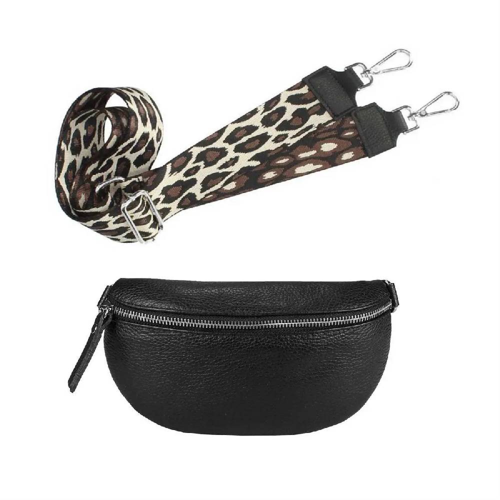 Made in Italy OBC DAMEN SET Gürteltasche + Schultergurt LEDER Crossbody Hüfttasche Bauchtasche Umhängetasche Brusttasche CrossOver Bodybag Schultertasche Handytasche Geldtasche Tasche Kosmetiktasche Günstiger Verkauf