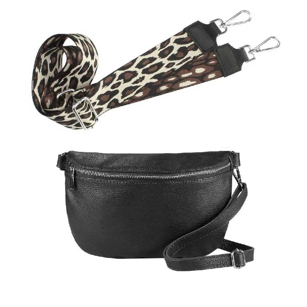 Made in Italy OBC DAMEN SET Gürteltasche + Schultergurt LEDER Crossbody Hüfttasche Bauchtasche Umhängetasche Brusttasche CrossOver Bodybag Schultertasche Handytasche Geldtasche Tasche Kosmetiktasche Günstiger Verkauf