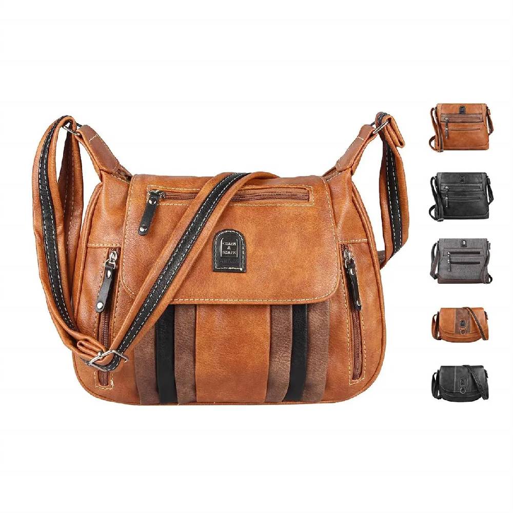 OBC Damen Tasche Schultertasche Shopper Leder Optik Crossbody Umhängetasche Crossover Beuteltasche Reisetasche