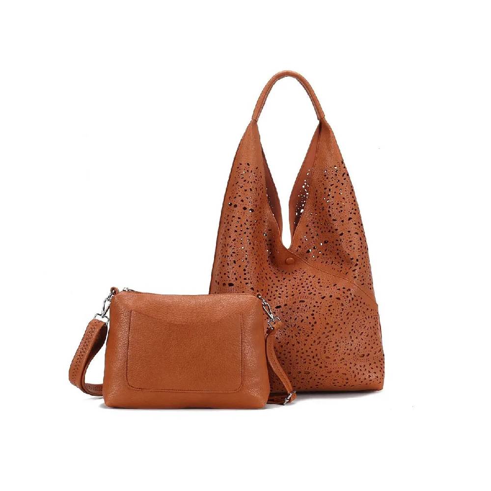 OBC DAMEN TASCHE XXL SET 2in1 Shopper Hobo Bag Schultertasche Cross Over Body Bag Umhängetasche Beuteltasche Handtasche Leder Optik Angebote