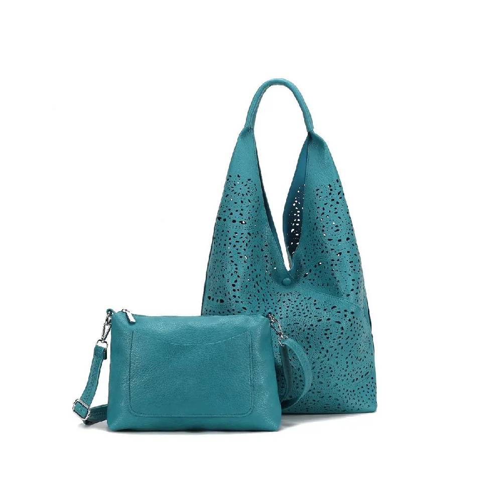 OBC DAMEN TASCHE XXL SET 2in1 Shopper Hobo Bag Schultertasche Cross Over Body Bag Umhängetasche Beuteltasche Handtasche Leder Optik Angebote