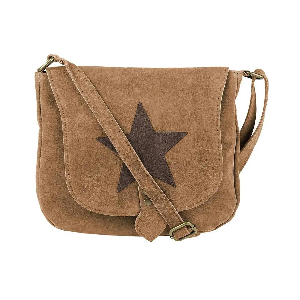 ital-design Stern Tasche Wildleder Schultertasche Damentasche Henkeltasche Ledertasche Schlussverkauf