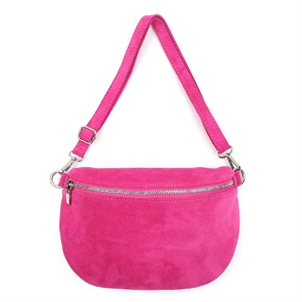 Made in Italy Damen Leder Tasche Brusttasche Gürteltasche Crossbody Hüfttasche Bauchtasche Umhängetasche Wildleder Crossover Schultertasche Handytasche Bodybag Günstiger Verkauf