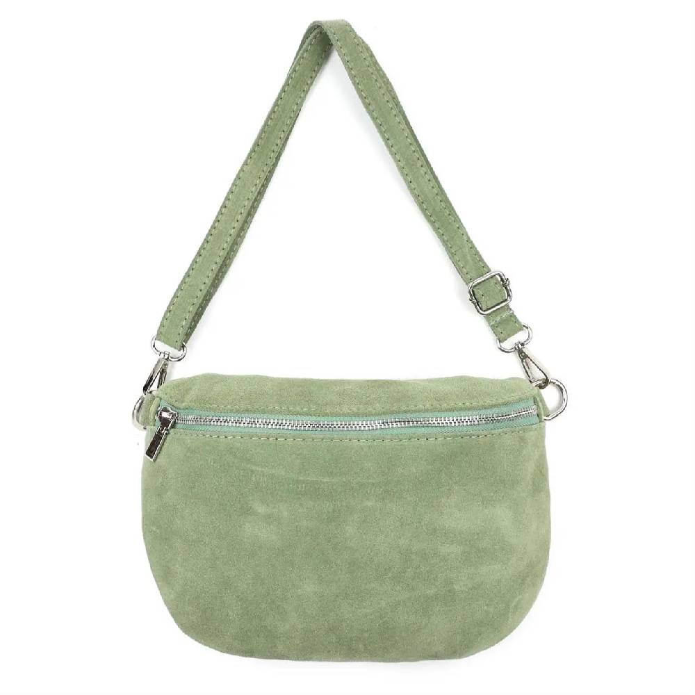 Made in Italy Damen Leder Tasche Brusttasche Gürteltasche Crossbody Hüfttasche Bauchtasche Umhängetasche Wildleder Crossover Schultertasche Handytasche Bodybag Günstiger Verkauf