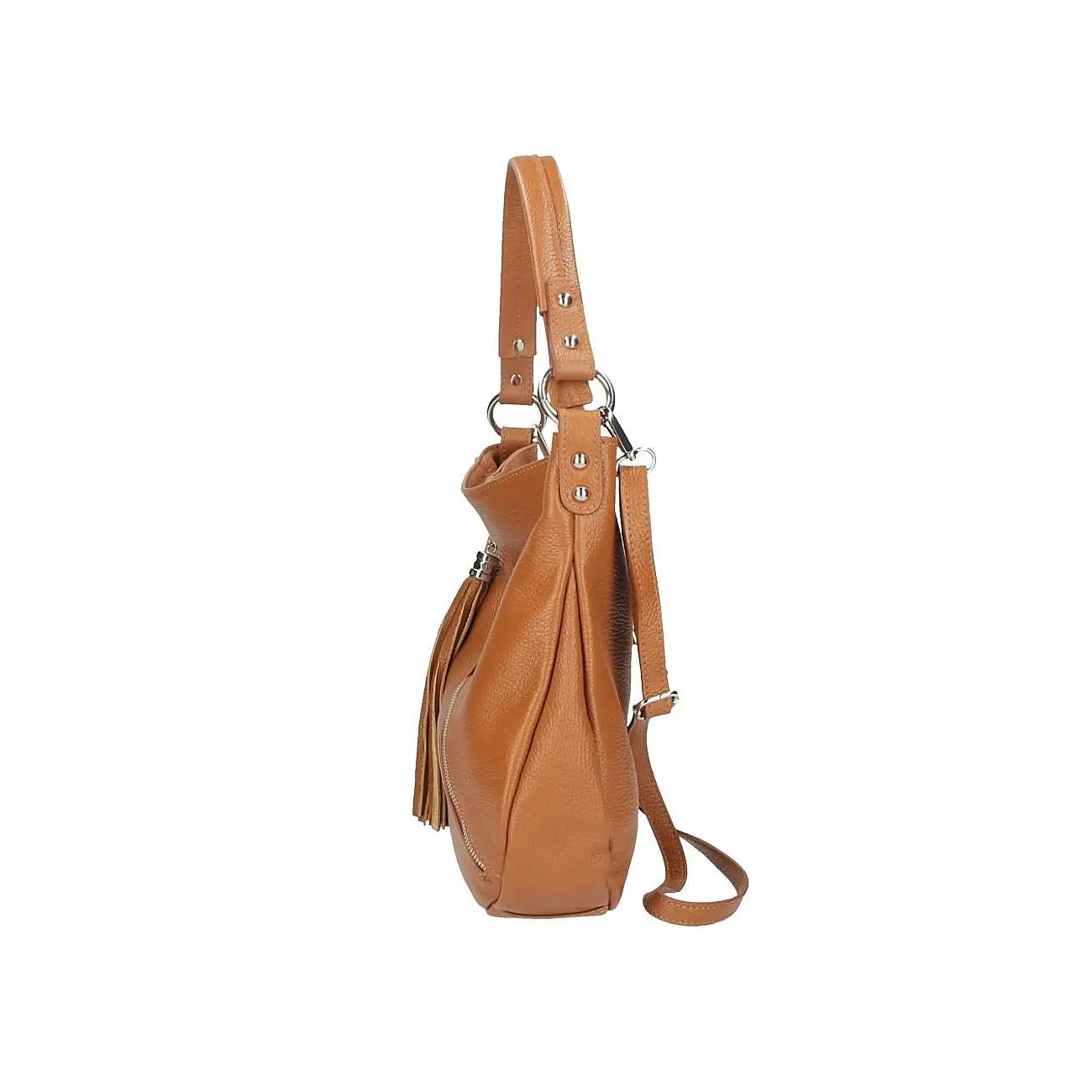 Made in Italy DAMEN LEDER TASCHE Shopper Schultertasche City Bag CrossOver Umhängetasche Henkeltasche Ledertasche Damentasche Fransen Fabrikverkauf