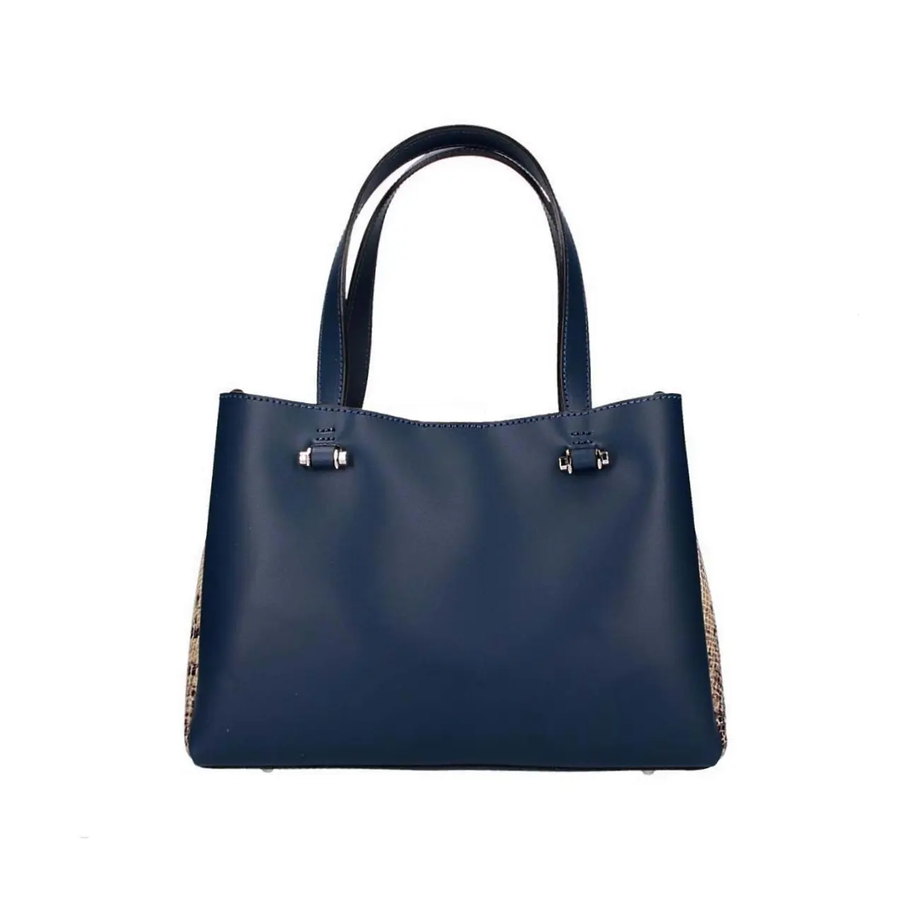 Made in Italy DAMEN LEDERTASCHE Shopper Schultertasche Handtasche Umhängetasche Metallic Python Muster Meist gekauft