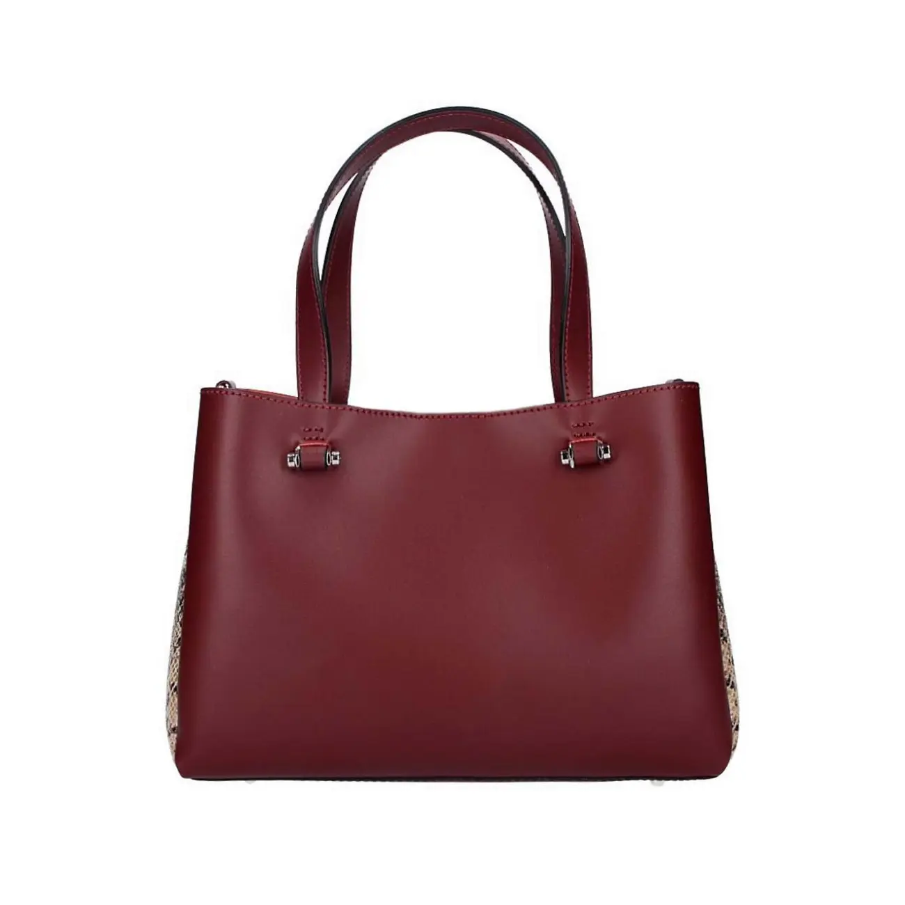 Made in Italy DAMEN LEDERTASCHE Shopper Schultertasche Handtasche Umhängetasche Metallic Python Muster Meist gekauft