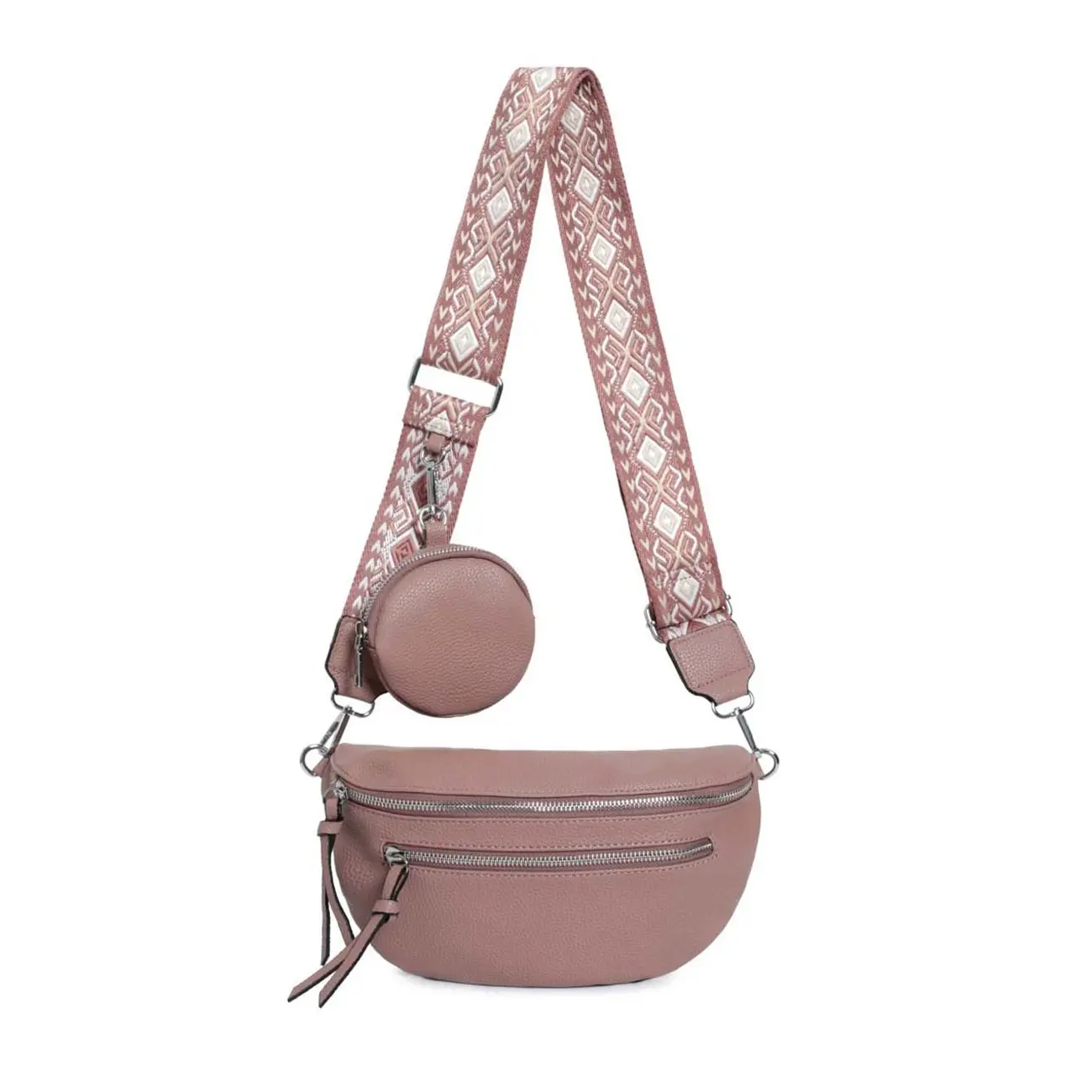 Damen Brusttasche Crossbody Tasche Umhängetasche Hüfttasche Cross-Over Bodybag Schultertasche Bauchtasche Handytasche Kunstleder Outlet