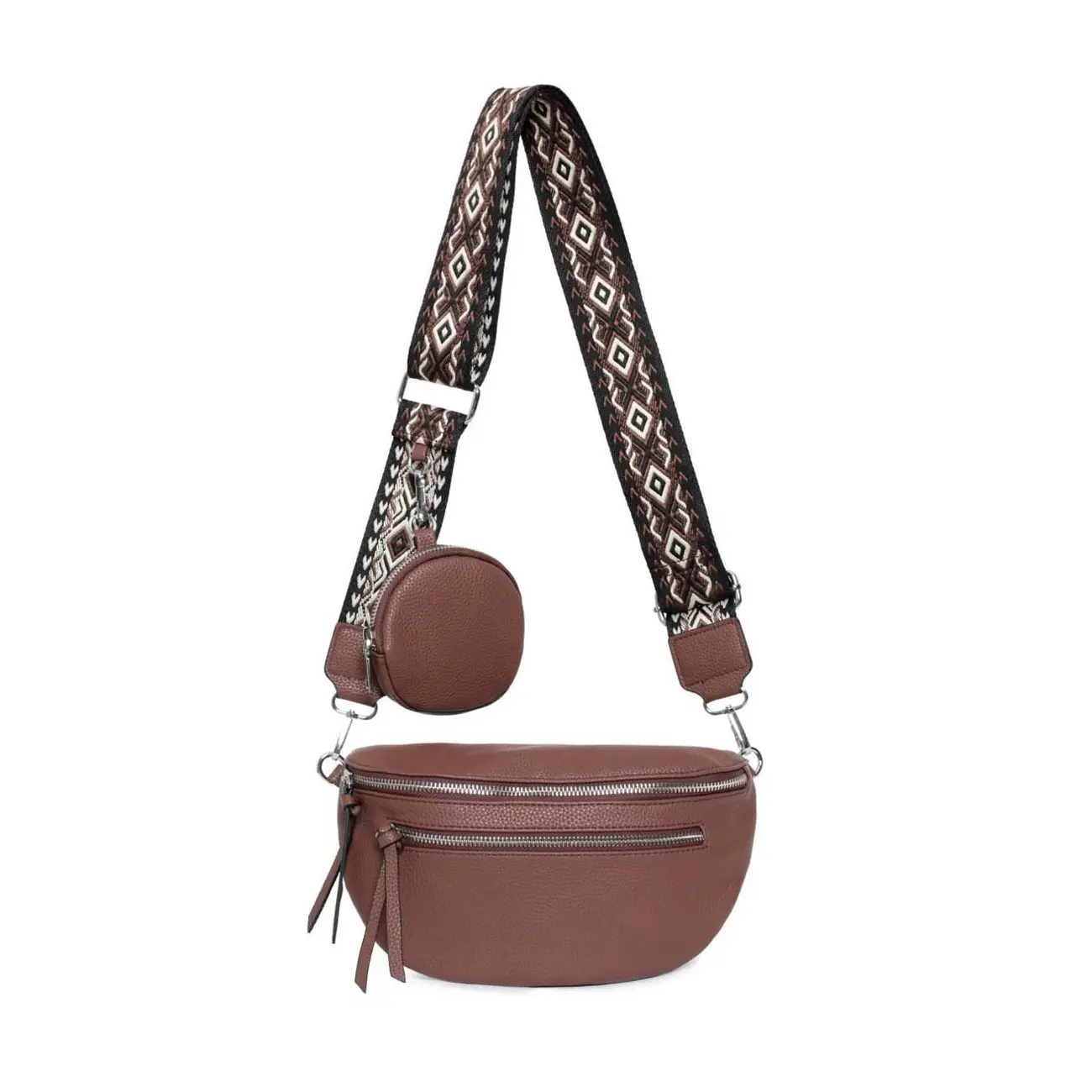 Damen Brusttasche Crossbody Tasche Umhängetasche Hüfttasche Cross-Over Bodybag Schultertasche Bauchtasche Handytasche Kunstleder Outlet