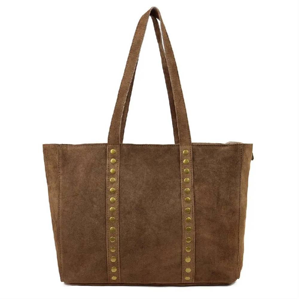 OBC Made in Italy Damen Leder Tasche Handtasche Umhängetasche Reisetasche Shopper Wildleder Schultertasche Tote Bag Ledertasche Henkeltasche Weekender T030 Online