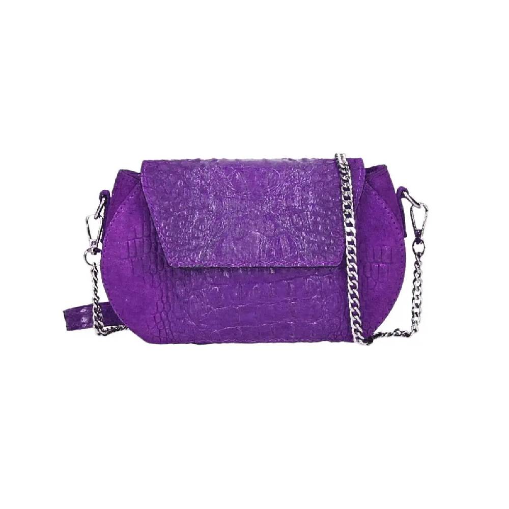 OBC Made in Italy Damen Leder Tasche Kroko Prägung oder Glattleder Umhängetasche Clutch Wildleder Handtasche Ledertasche Schultertasche Outlet