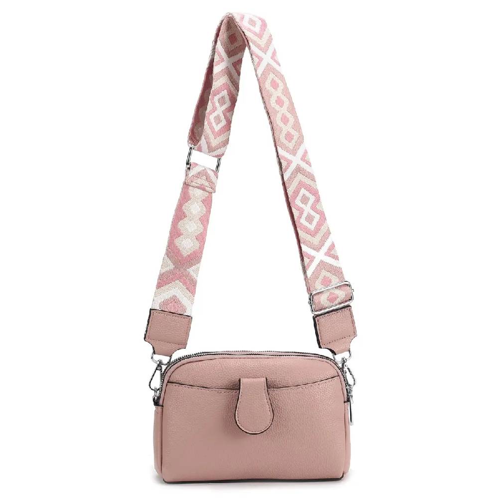 OBC Damen Tasche Crossbody Umhängetasche Bodybag Schultertasche Metallic Handytasche Crossover Kunstleder Handtasche Reise im Angebot
