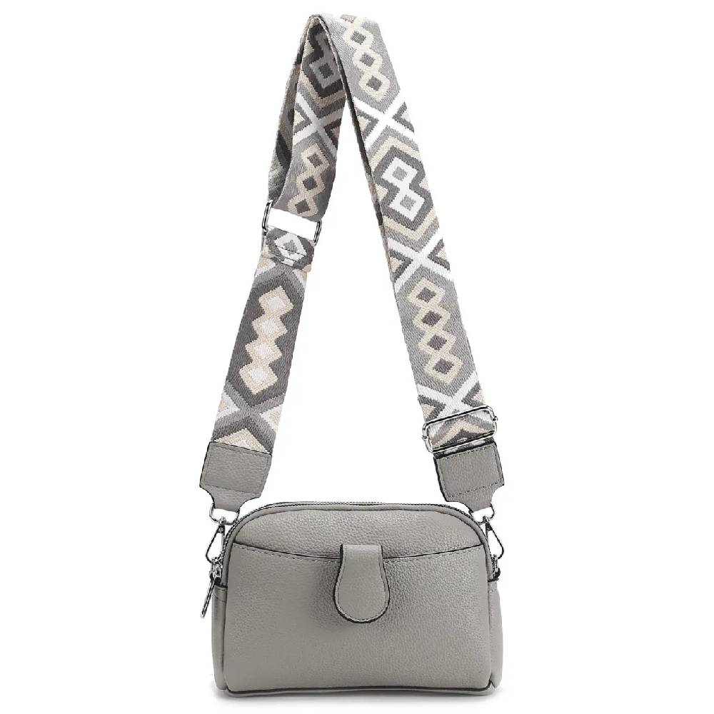 OBC Damen Tasche Crossbody Umhängetasche Bodybag Schultertasche Metallic Handytasche Crossover Kunstleder Handtasche Reise im Angebot