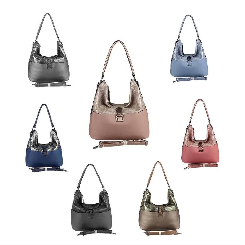OBC DAMEN TASCHE HANDTASCHE Metallic Hobo Bag Henkeltasche Schultertasche Umhängetasche Hobo-Bag Beuteltasche SHOPPER