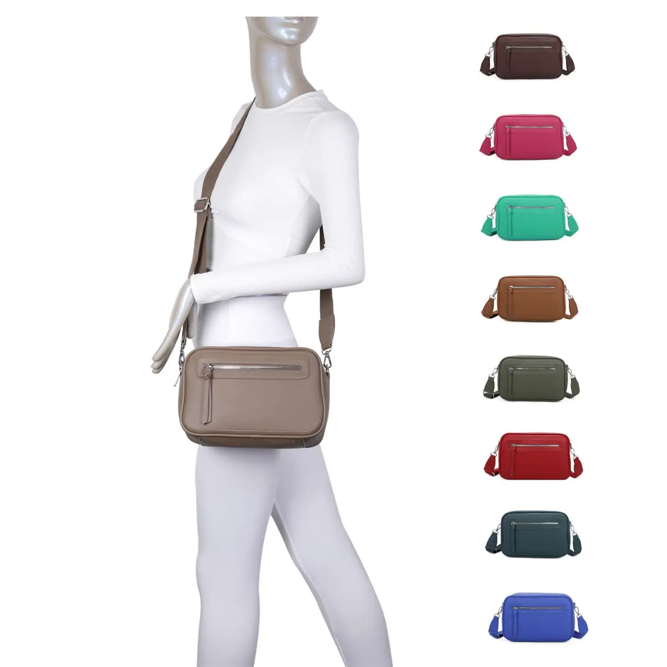 OBC Damen Tasche Schultertasche Crossbody Umhängetasche Bodybag Handytasche Crossover Damentasche Handtasche Reise Kunst-Leder