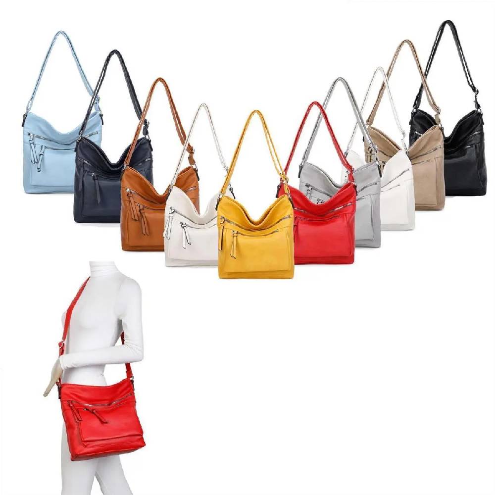 OBC DAMEN TASCHE Schultertasche Shopper Umhängetasche CrossOver Crossbody Henkeltasche Beuteltasche Handtasche Hobo Bag Reise Kunst-Leder