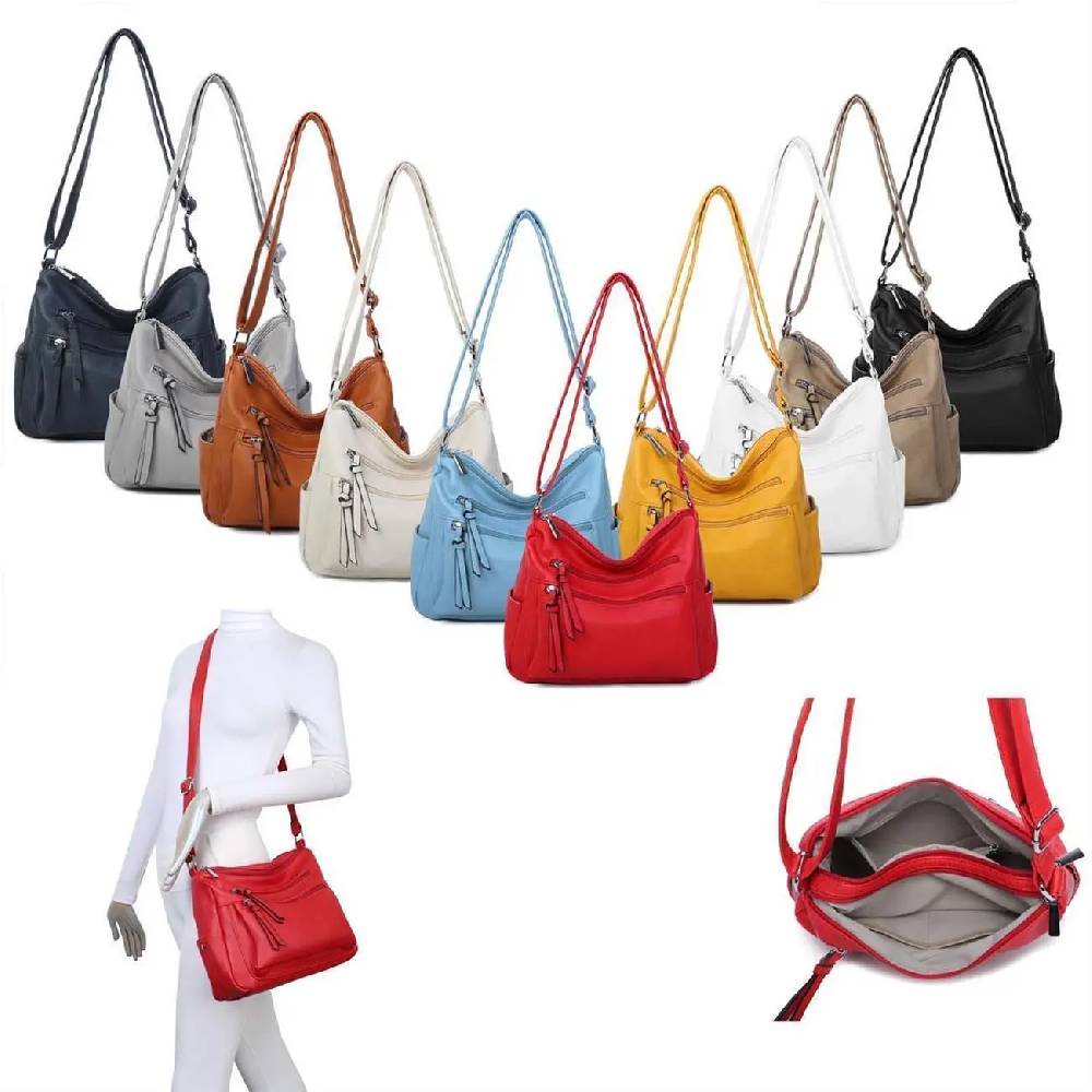 OBC DAMEN TASCHE SHOPPER Schultertasche Umhängetasche Crossbody Henkeltasche Beuteltasche CrossOver Handtasche City Bag Reise Kunst-Leder
