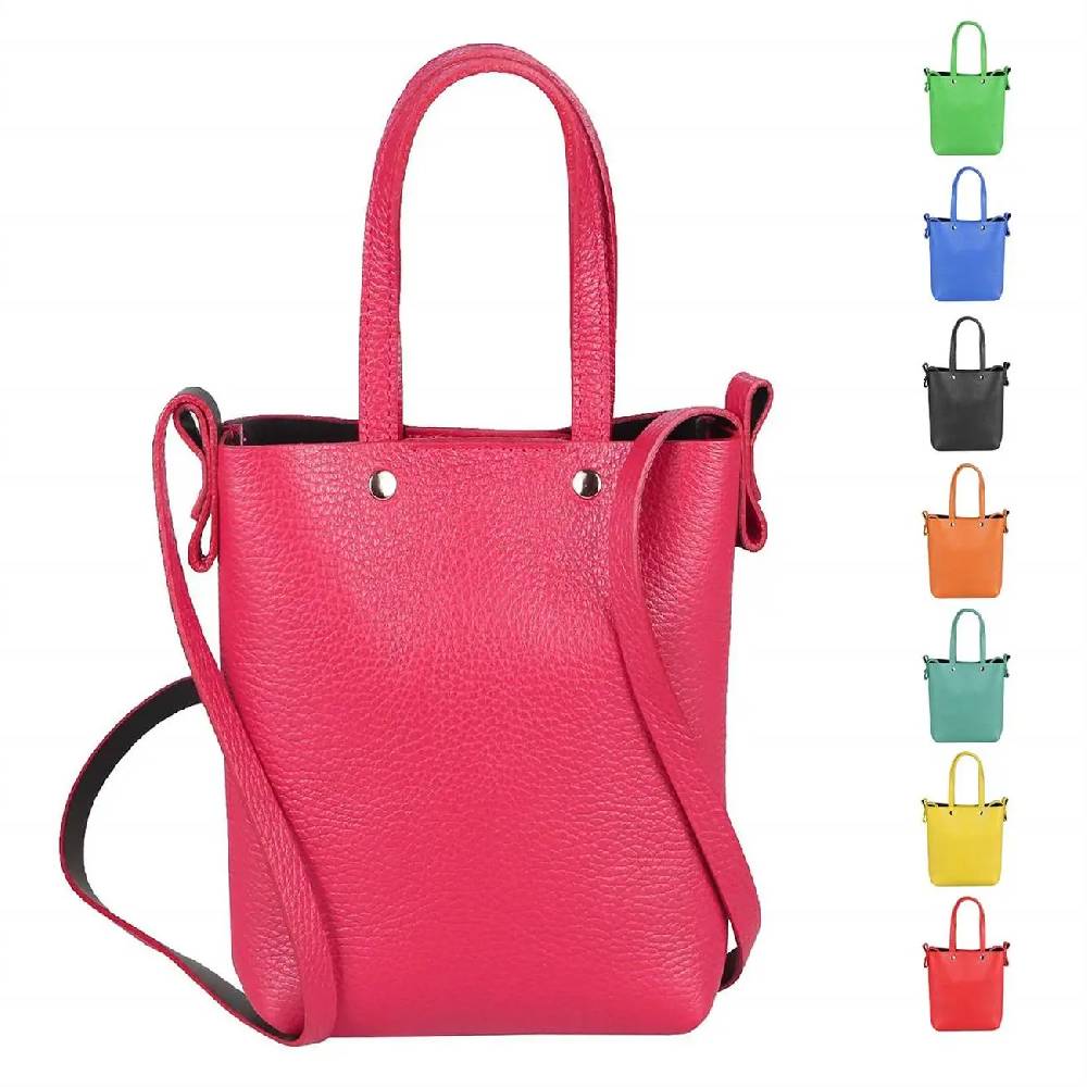 OBC Made in Italy Damen Leder Tasche Crossbody Umhängetasche Schultertasche Crossover Ledertasche Minibag Abendtasche