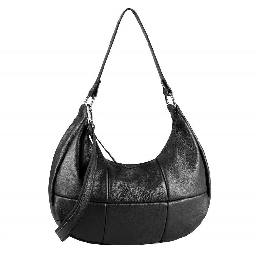 OBC Made in Italy Damen Leder Tasche Shopper Schultertasche Handtasche Umhängetasche Hobo Bag Ledertasche CrossBody City Bag Crossover Meist gekauft