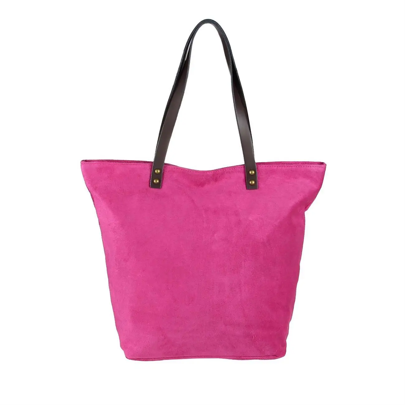 OBC Made in Italy Damen Tasche Leder Velourleder Wildleder Stern Shopper Schultertasche Umhängetasche Blitzverkäufe