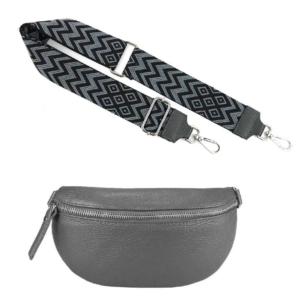Made in Italy OBC DAMEN SET Gürteltasche + Schultergurt LEDER Crossbody Hüfttasche Bauchtasche Umhängetasche Brusttasche CrossOver Bodybag Schultertasche Handytasche Geldtasche Tasche Kosmetiktasche #1 Auslauf