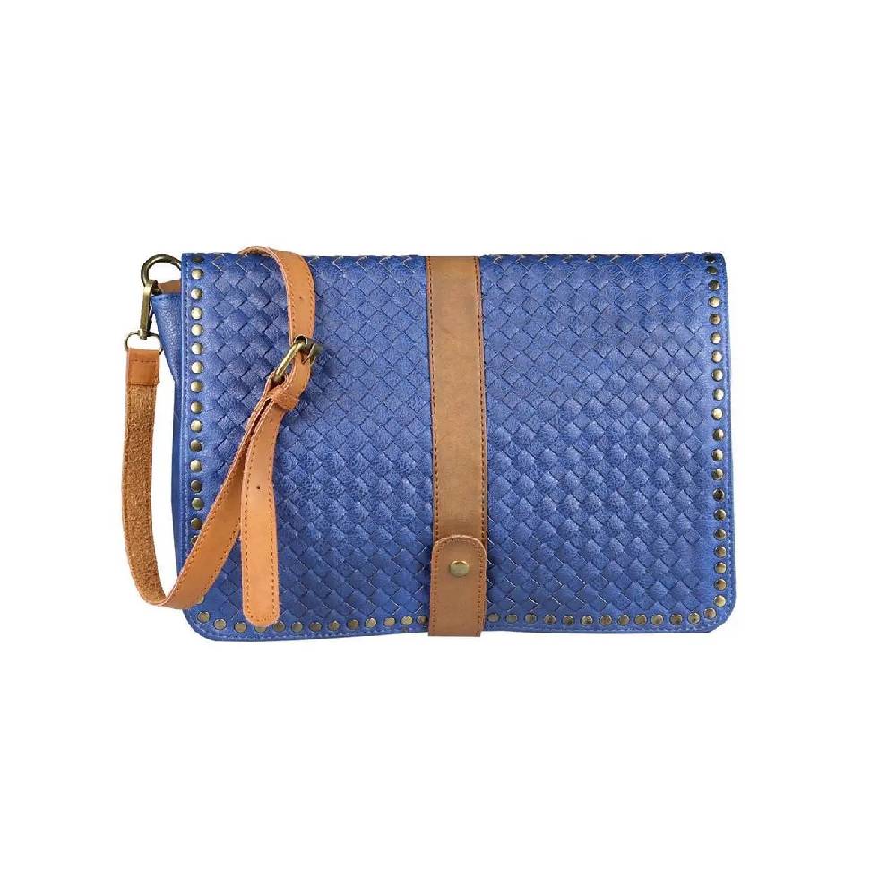OBC DAMEN Flecht Nieten TASCHE Cross-Over Schultertasche Handtasche Umhängetasche Messenger Bag Leder Optik Angebote