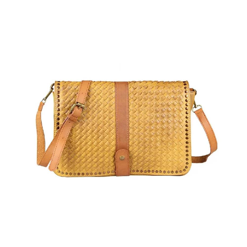 OBC DAMEN Flecht Nieten TASCHE Cross-Over Schultertasche Handtasche Umhängetasche Messenger Bag Leder Optik Angebote