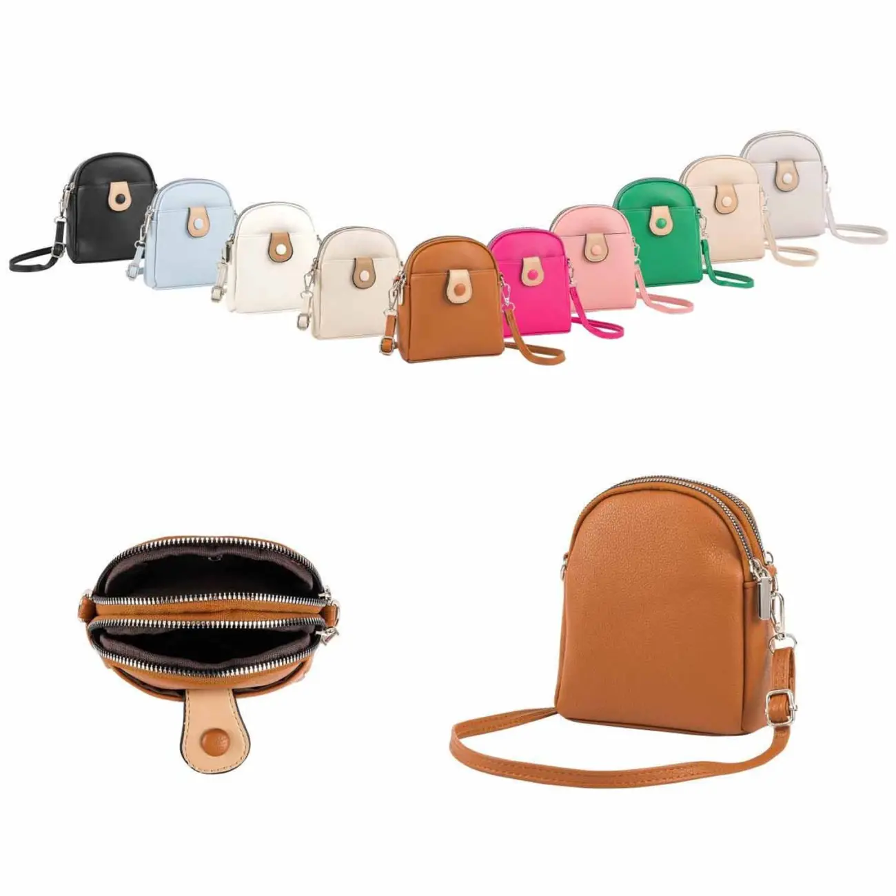 OBC Damen Tasche Crossbody Umhängetasche Bodybag Schultertasche Minibag Handytasche Crossover Kunstleder Handtasche Gürteltasche Abendtasche