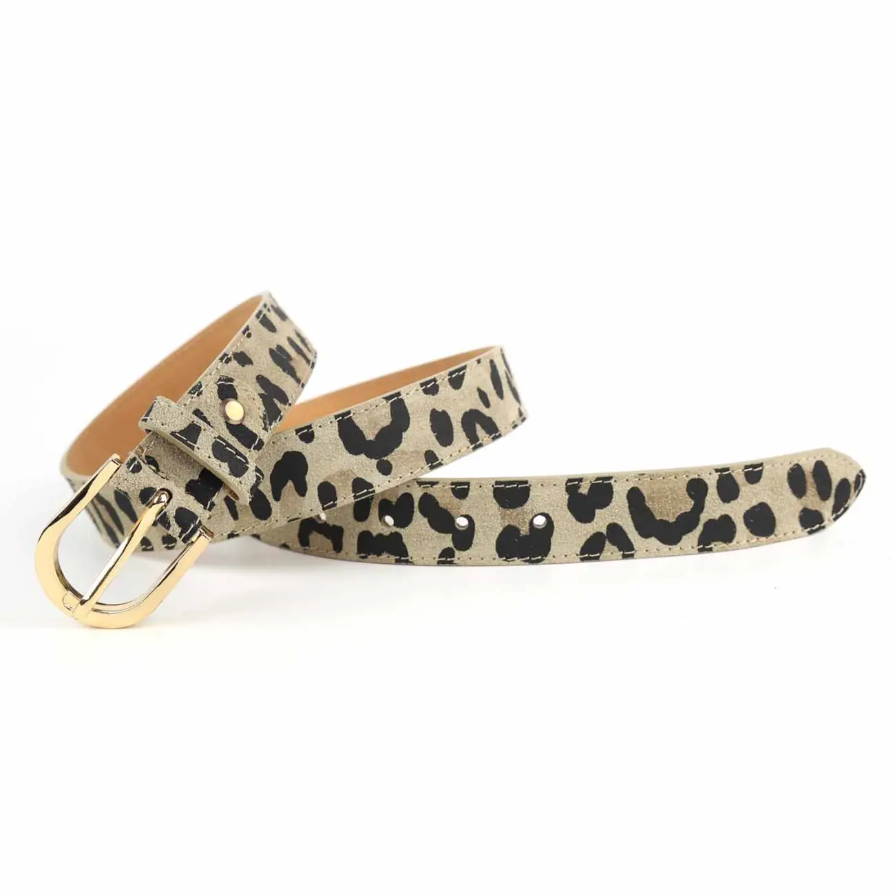 Made in Italy Damen Ledergürtel Leo-Muster Wildleder Hüftgürtel Taillengürtel Rindleder Gürtel Vintage 3cm breit Hotsell