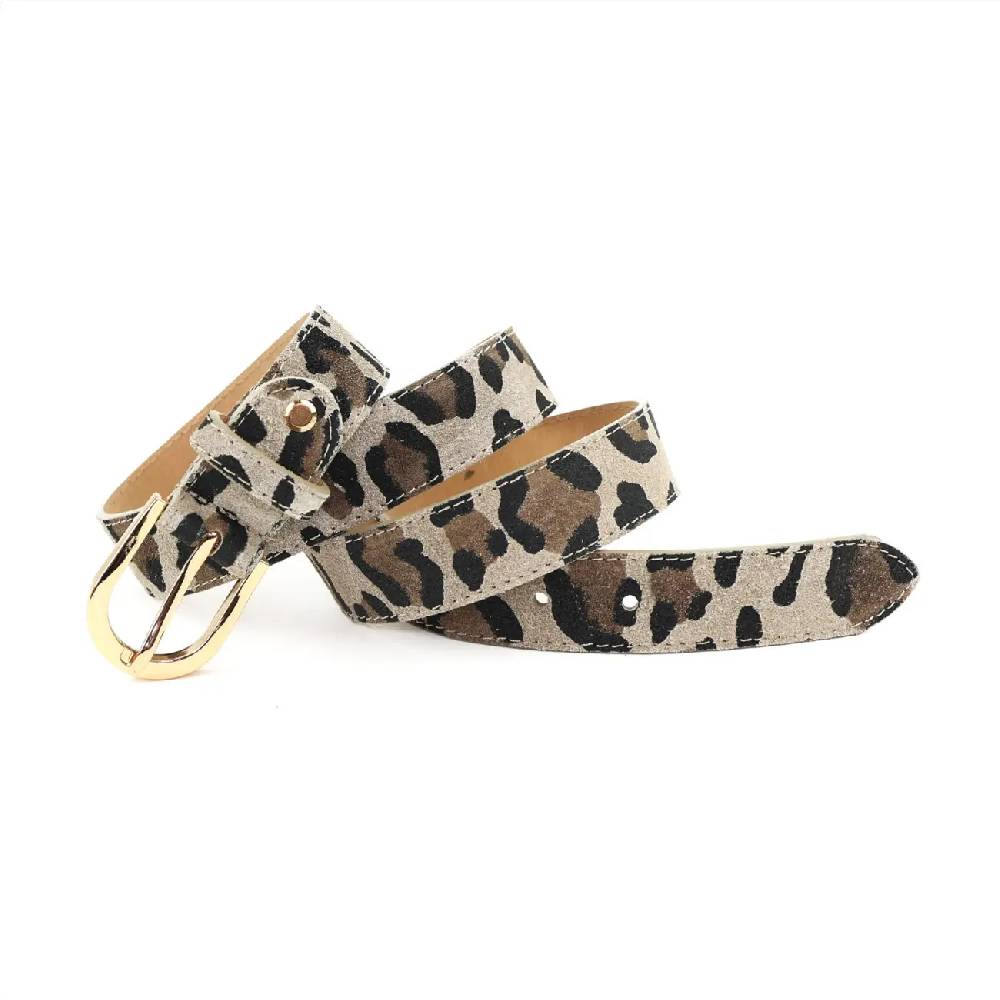 Made in Italy Damen Ledergürtel Leo-Muster Wildleder Hüftgürtel Taillengürtel Rindleder Gürtel Vintage 3cm breit Hotsell