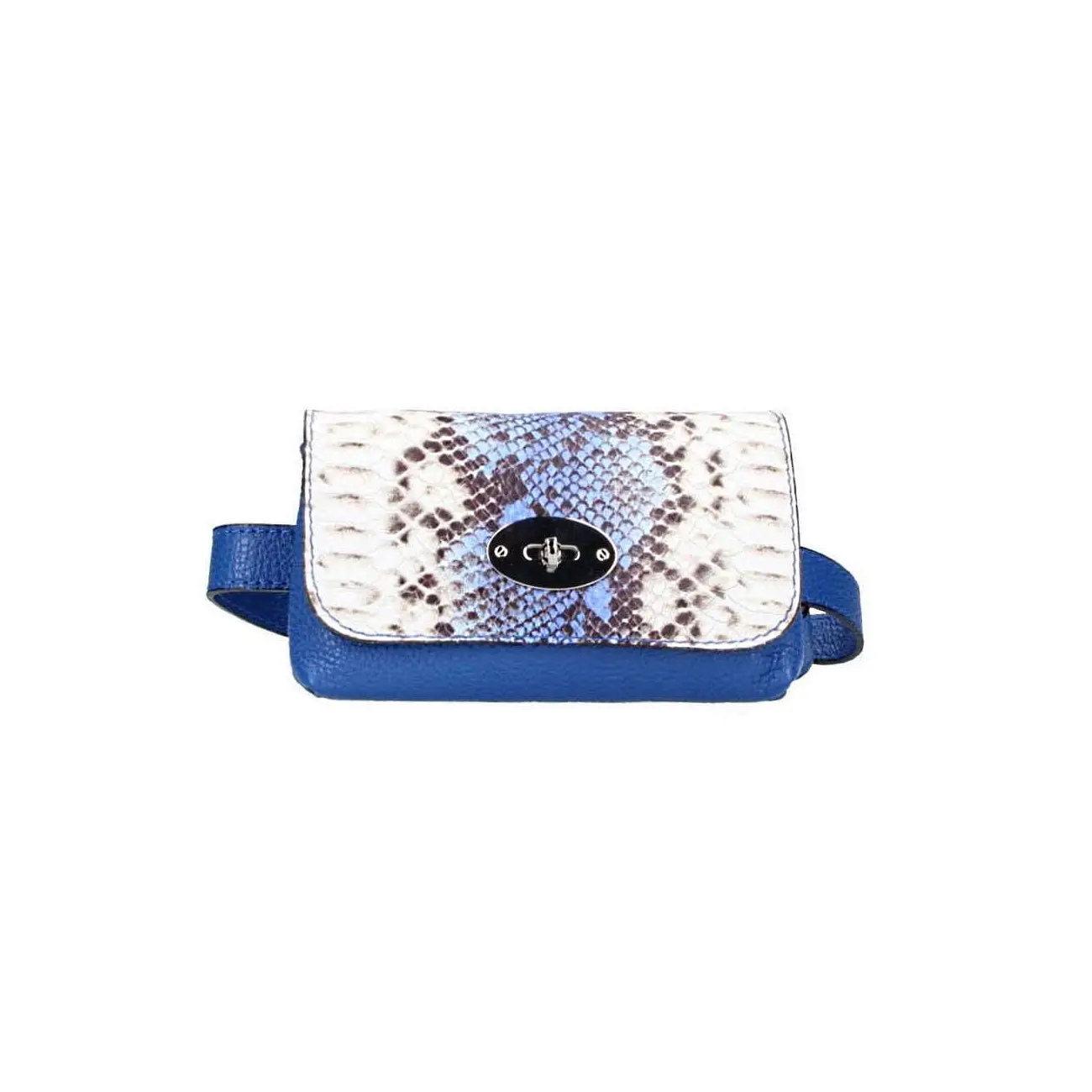 Made in Italy OBC DAMEN LEDER TASCHE Gürteltasche Crossbody Hüfttasche Bauchtasche Python Snake Muster im Angebot