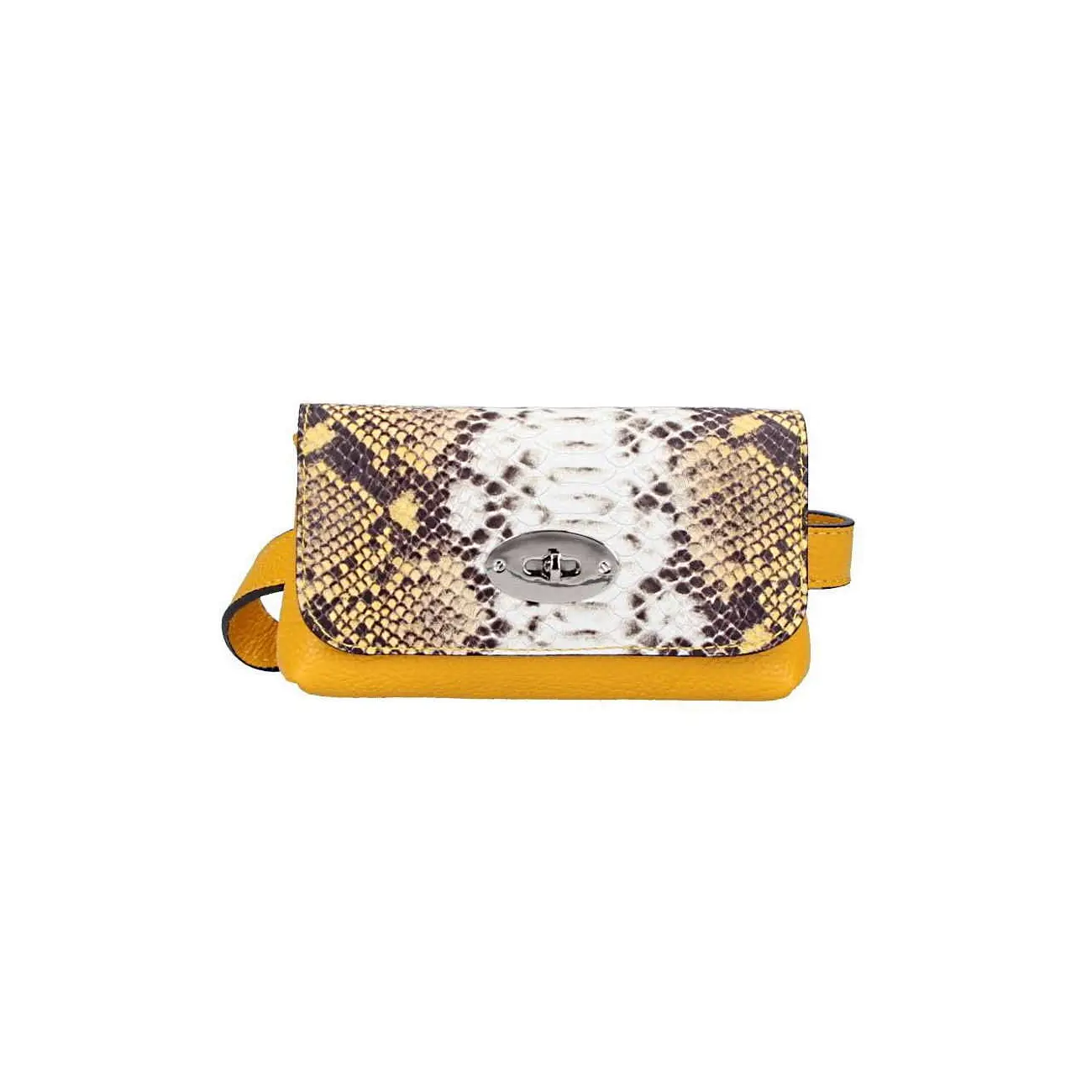 Made in Italy OBC DAMEN LEDER TASCHE Gürteltasche Crossbody Hüfttasche Bauchtasche Python Snake Muster im Angebot