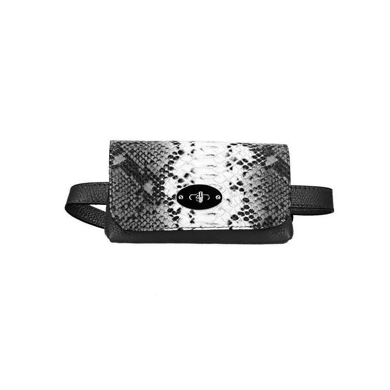 Made in Italy OBC DAMEN LEDER TASCHE Gürteltasche Crossbody Hüfttasche Bauchtasche Python Snake Muster im Angebot