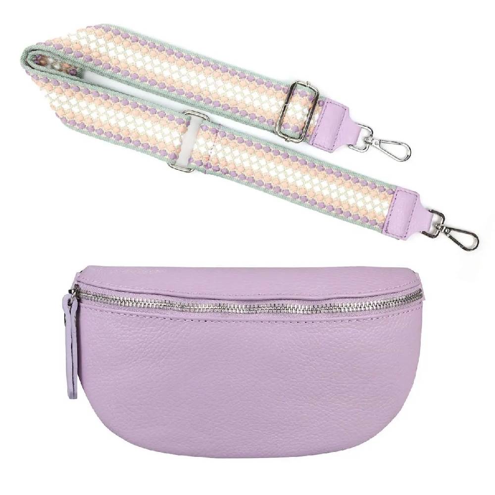 Made in Italy OBC DAMEN SET Gürteltasche + Schultergurt LEDER Crossbody Hüfttasche Bauchtasche Umhängetasche Brusttasche CrossOver Bodybag Schultertasche Handytasche Geldtasche Tasche Kosmetiktasche Fabrikverkauf
