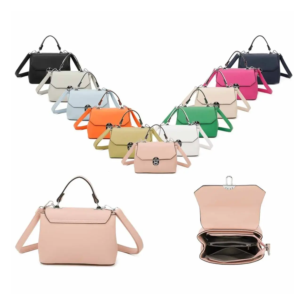 OBC Damen kleine Handtasche Crossbody Shopper Bodybag Schultertasche Crossover Umhängetasche Henkeltasche Messenger Abendtasche