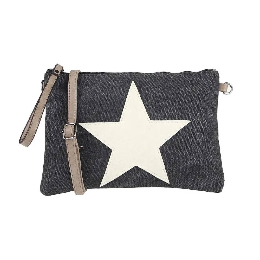 OBC Damen Stern Clutch Tasche Canvas Leder Strass Schultertasche Umhängetasche Verkauf