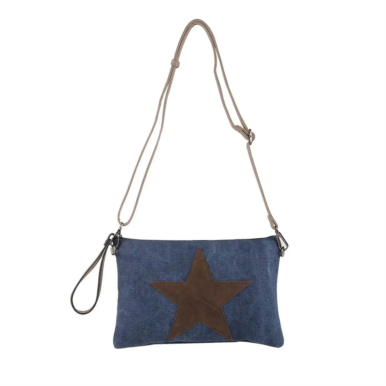 OBC Damen Stern Clutch Tasche Canvas Leder Strass Schultertasche Umhängetasche Verkauf