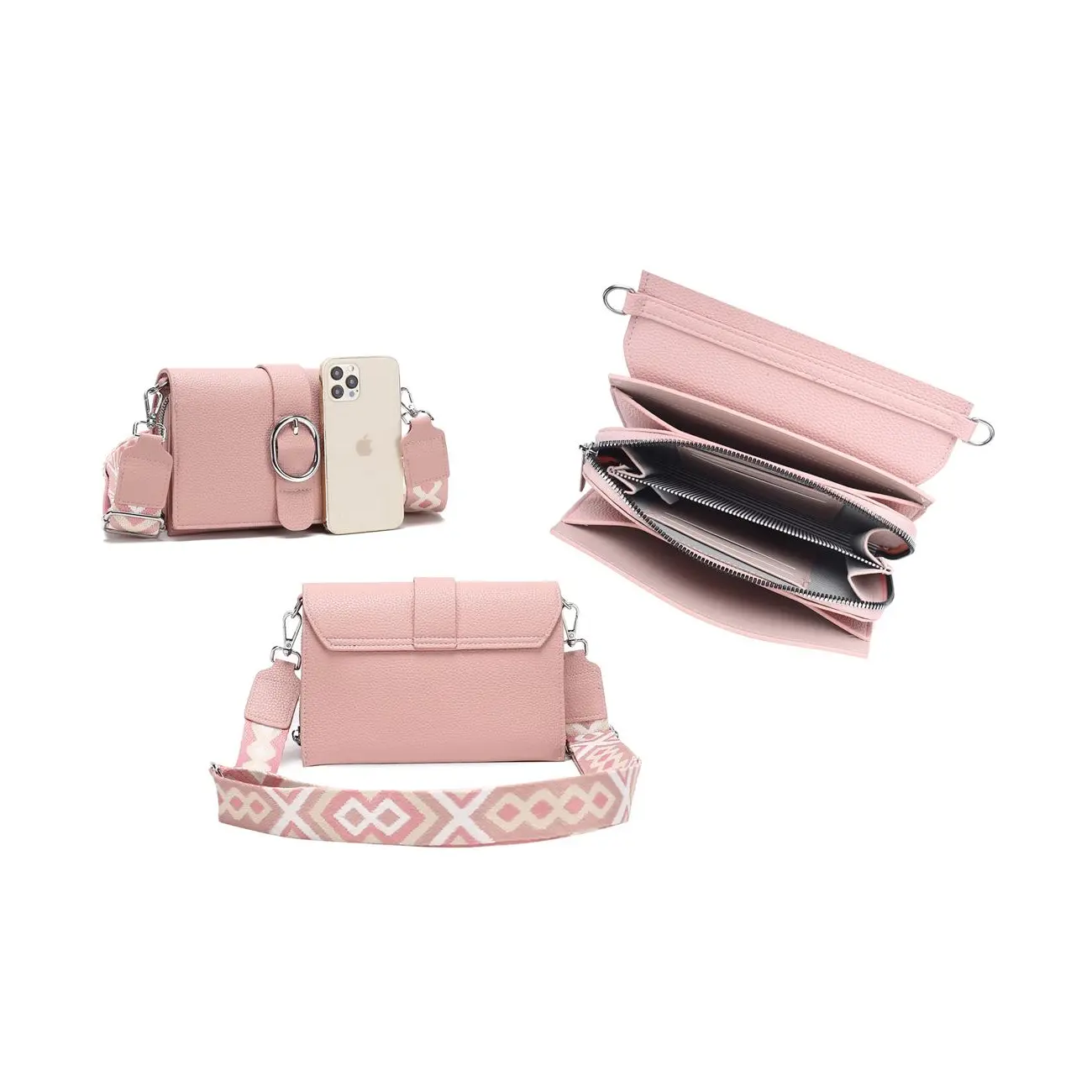 OBC DAMEN TASCHE Cross Over Body Bag Brusttasche Umhängetasche Schultertasche Brieftasche Smartphone Geldbörse Geldtasche Abend Handy Clutch Kartenetui im Angebot