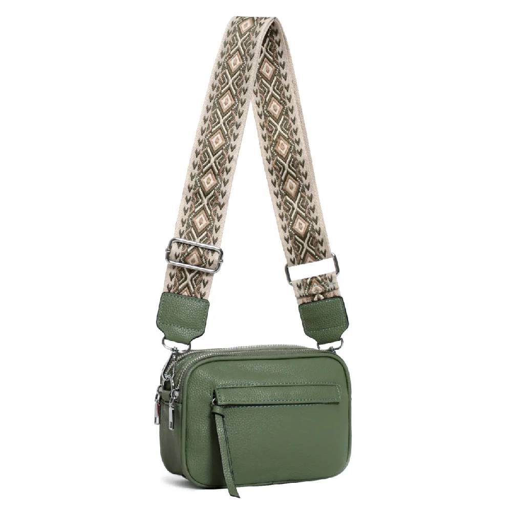 OBC Damen Tasche Crossbody Hüfttasche Brusttasche Umhängetasche Bodybag Cross Over Schultertasche Handytasche Gürteltasche Handtasche Freizeit Reise Leder Optik Schlussverkauf