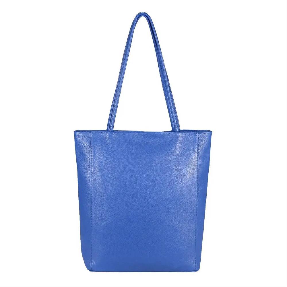 OBC Made in Italy Damen Echt Leder Tasche Shopper Schultertasche Henkeltasche Din-A4 Tote Bag Handtasche Umhängetasche Ledertasche Beuteltasche Auslauf