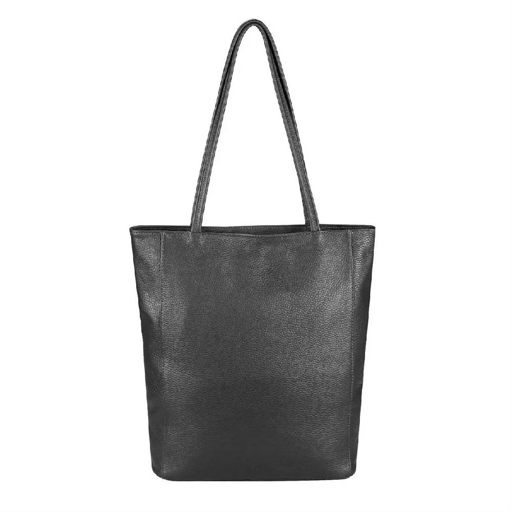 OBC Made in Italy Damen Echt Leder Tasche Shopper Schultertasche Henkeltasche Din-A4 Tote Bag Handtasche Umhängetasche Ledertasche Beuteltasche Auslauf