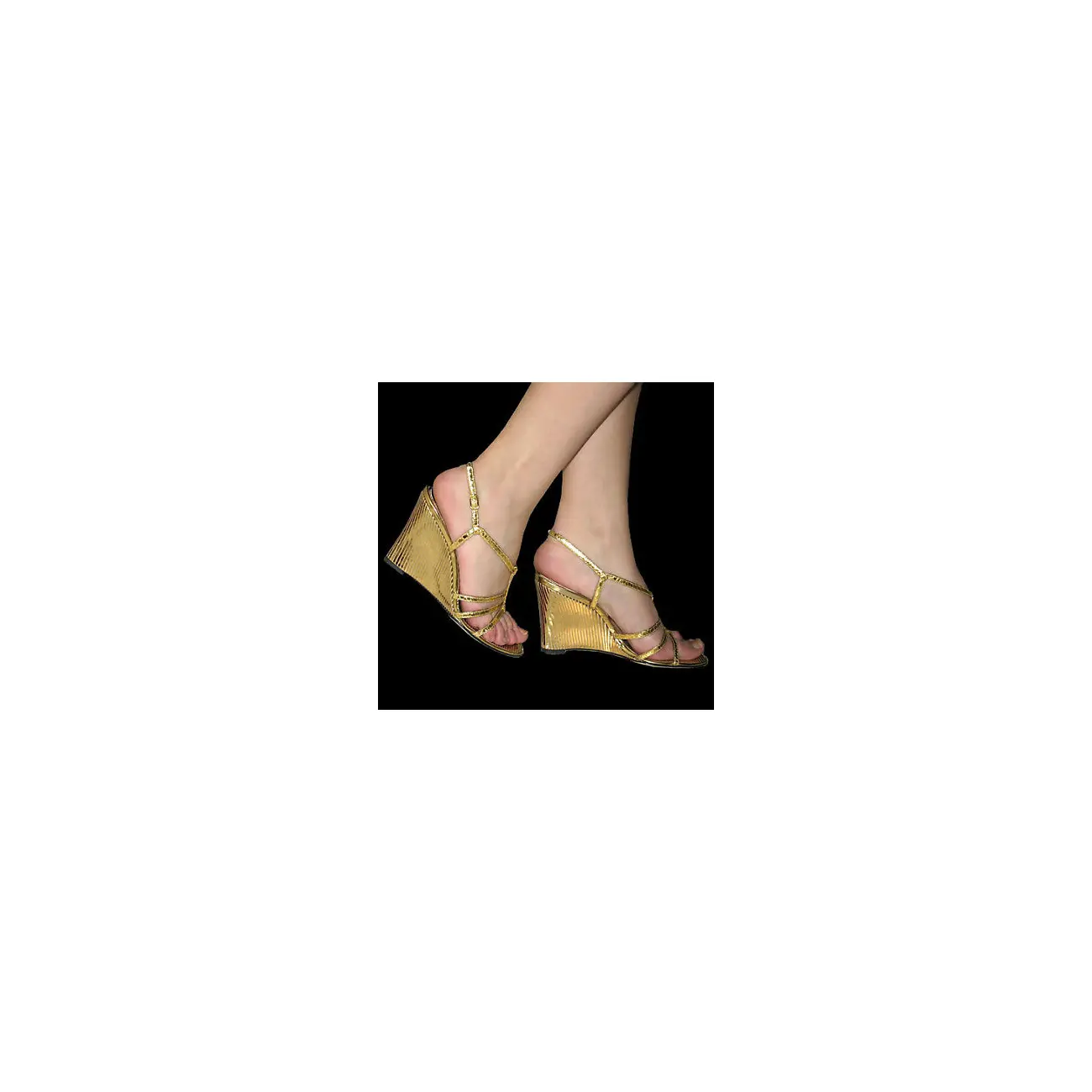 Dolce & Gabbana D&G HIGH HEELS Keil Sandalette Wedges Lederschuhe Schuhe Gold Angebote